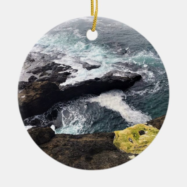 Depoe Bay, Oregon Julgransprydnad Keramik (Framsidan)