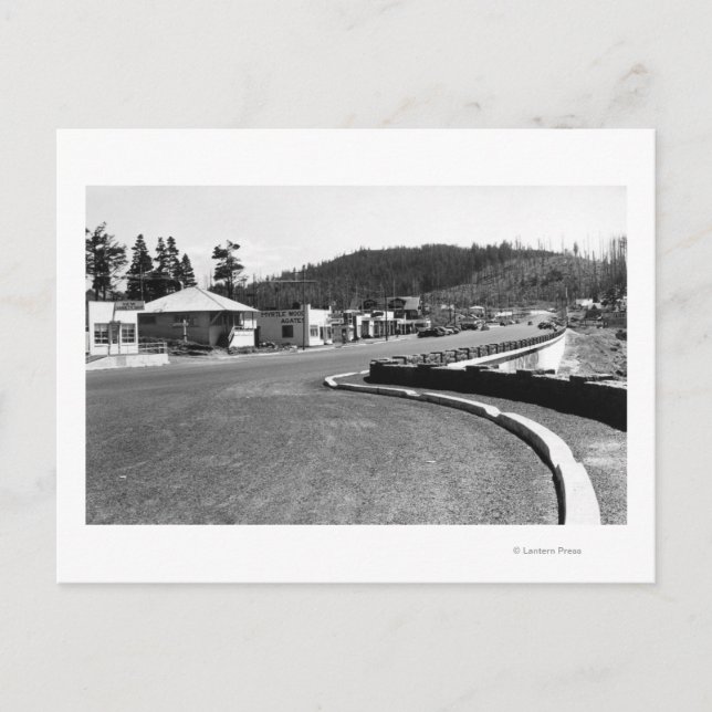 Depoe Bay, Oregon Town View vid Seawall Vykort (Framsida)