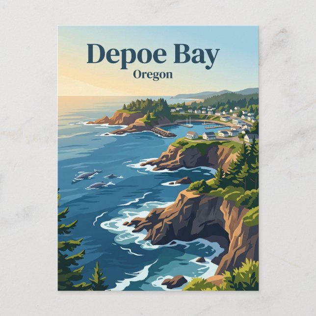 Depoe Bay, Oregon Vykort (Framsida)
