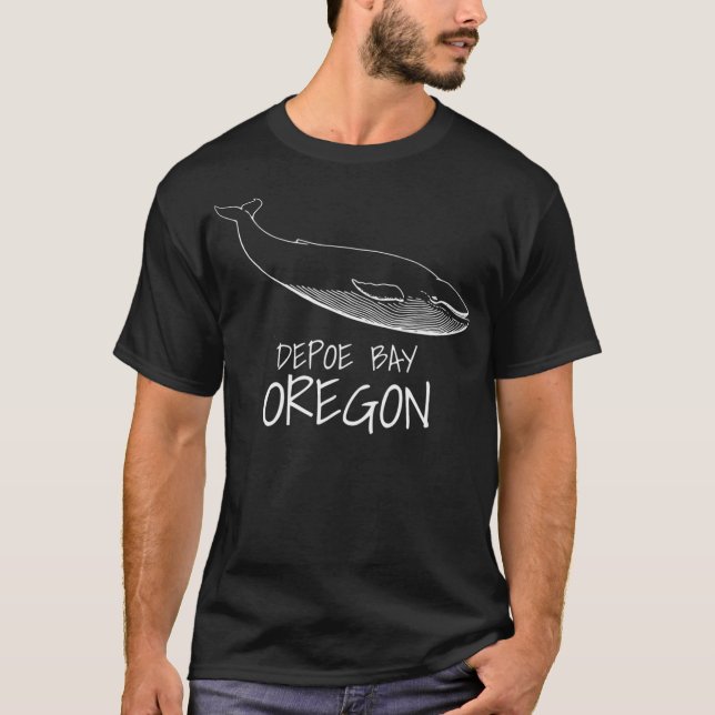 DEPOE BAY OREGON Whale Watching Whale-bud T Shirt (Framsida)
