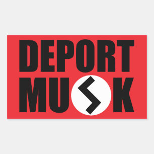 Deport Elon Musk Rectangle Sticker Rektangulärt Klistermärke