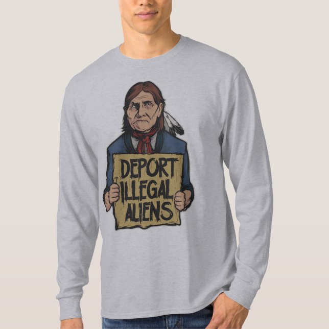 Deportera illegal invandrareskjortan t shirt (Framsida)