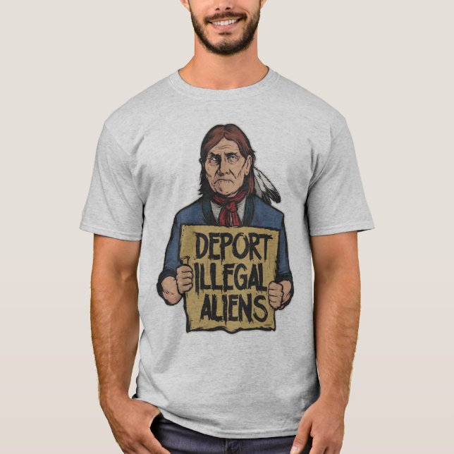Deportera illegal invandrareskjortan t shirt (Framsida)