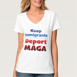 Deportera MAGA Kvinnors V-ringad T-Shirt
