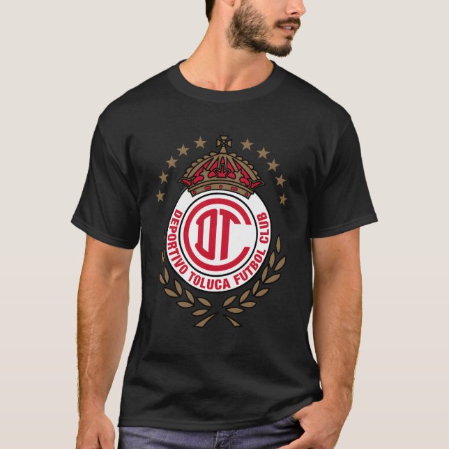 Deportivo Toluca Klubb Supporter Fläkt Mexiko T Shirt (Framsida)