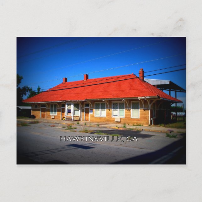 DEPOT - Hawkinsville, Georgien Vykort (Framsida)