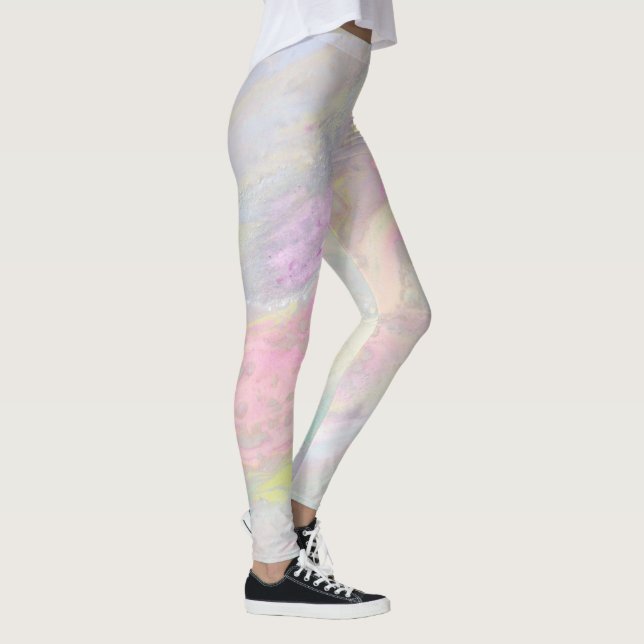 Deppighet Swirly för Pinks för *~*marmor Leggings (Höger)