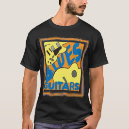Deppighetgitarrer i färg tee shirt
