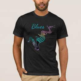 Deppighetmusiksaxofon och musik noter tee shirt