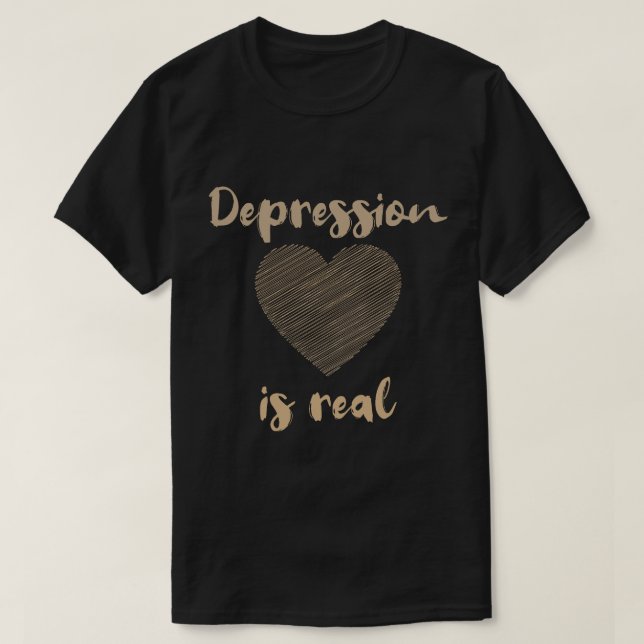 Depression är verklig t shirt (Design framsida)
