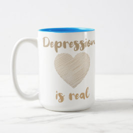 Depression är verklig Två-Tonad mugg