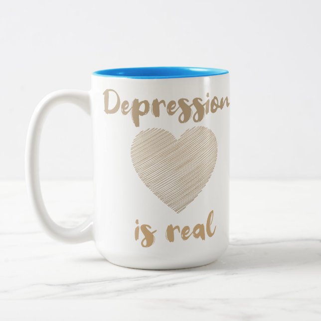 Depression är verklig Två-Tonad mugg (Vänster)