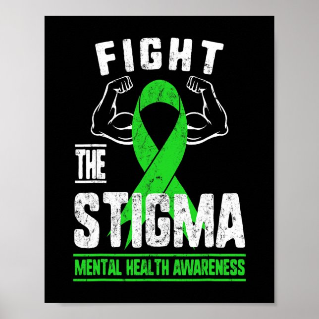 Depression av psykisk ohälsa i Stigma Anxi Poster (Framsidan)