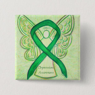 Depression Awareness Angel Ribbon Pin Knapp