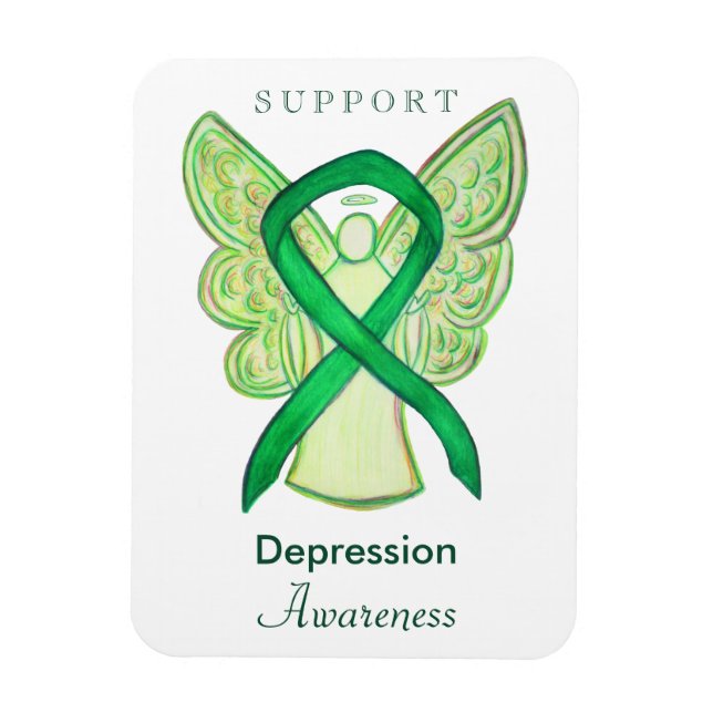 Depression Awareness Ribbon Angel Art Magnets Magnet (Vertikal)