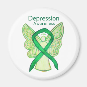 Depression Awareness Ribbon Art Angel Magnets Magnet