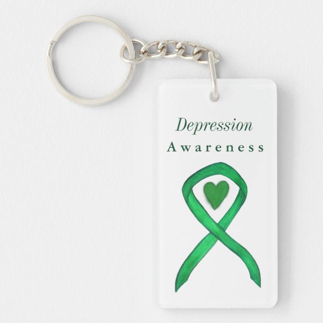 Depression Awareness Ribbon Heart Anpassningsbar K (Framsidan)
