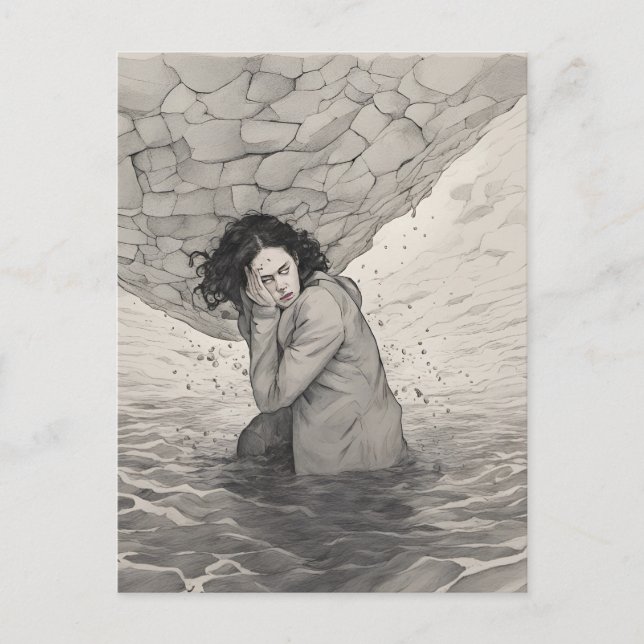 Depression Black and White Vykort (Framsida)