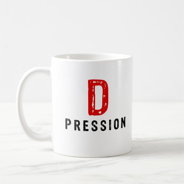 Depression, deprimerad design kaffemugg (Vänster)