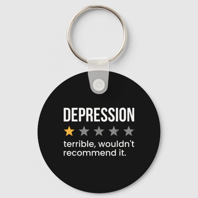 Depression Enstjärnig Depressionsmedvetenhet Nyckelring (Framsida)