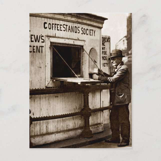 Depression era ett Penny kaffestativ Vykort (Framsida)