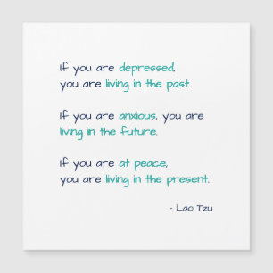 Depression Oro vid Peace Life Quote Magnet Card
