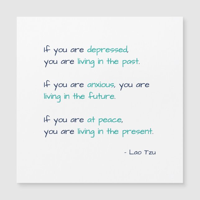 Depression Oro vid Peace Life Quote Magnet Card (Framsida)
