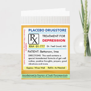 DEPRESSION RX-recept för hälsotillstånd - komma br Kort