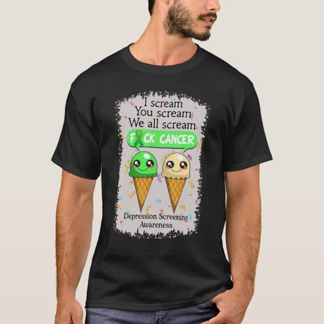 Depression Screening Awareness Cute Ice Creams  Sa T Shirt (Framsida)