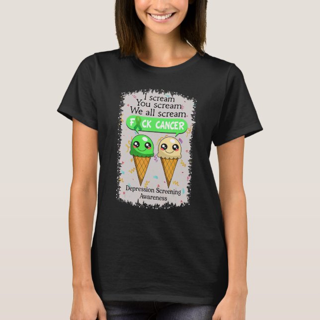 Depression Screening Awareness Cute Ice Creams  Sa T Shirt (Framsida)