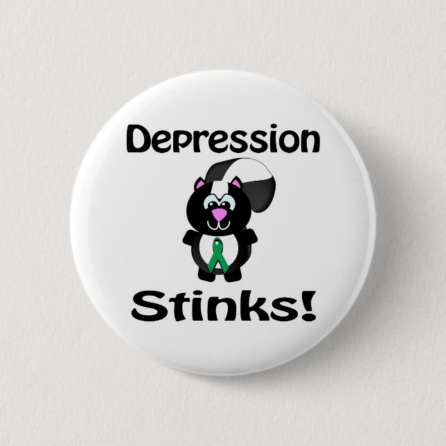 Depression Stinks Skunk Awareness Design Knapp (Framsida)