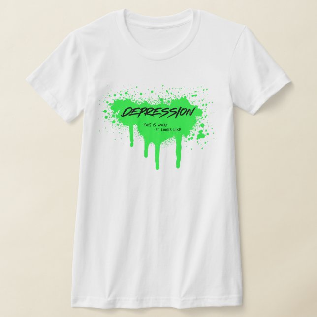 "Depression: this it is it how" - Kvinnor T Shirt (Laydown)