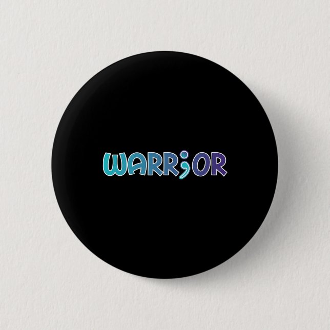 Depression Warrior Anti Suicide Anxiety Awareness Knapp (Framsida)