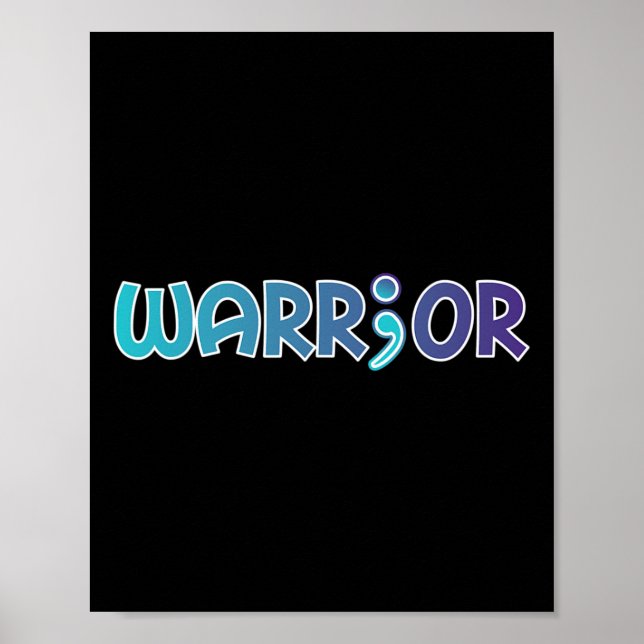 Depression Warrior Anti Suicide Anxiety Awareness Poster (Framsidan)
