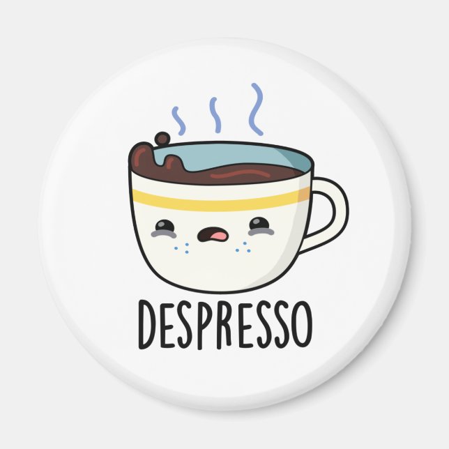 Depresso Funny Ledsen Espresso Coffee Pun Magnet (Framsidan)
