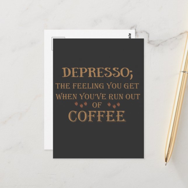Depresso - roliga kaffeofferter vykort (Fram/Back In Situ)