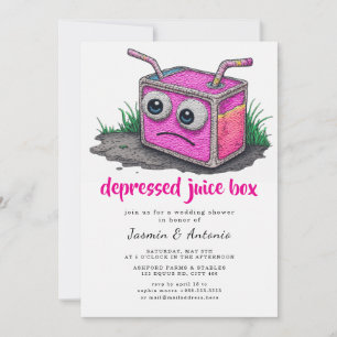 deprimerad juiceförpackning inbjudningar