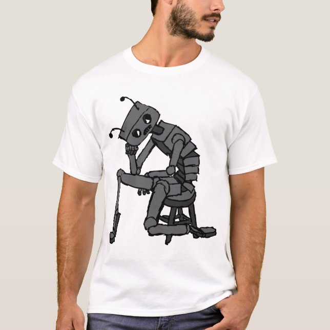 Deprimerad robot tee shirt (Framsida)