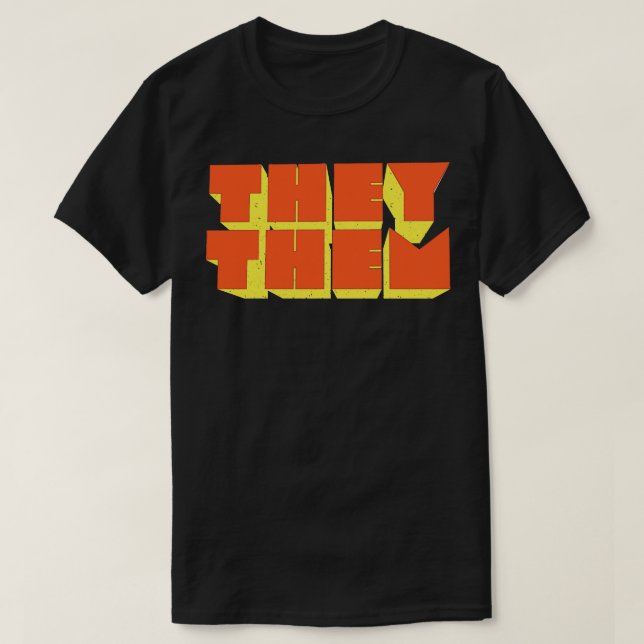 DePronouns Retro Stil Design 2 T Shirt (Design framsida)