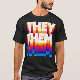 DePronouns Retro Stil Design 4 T Shirt