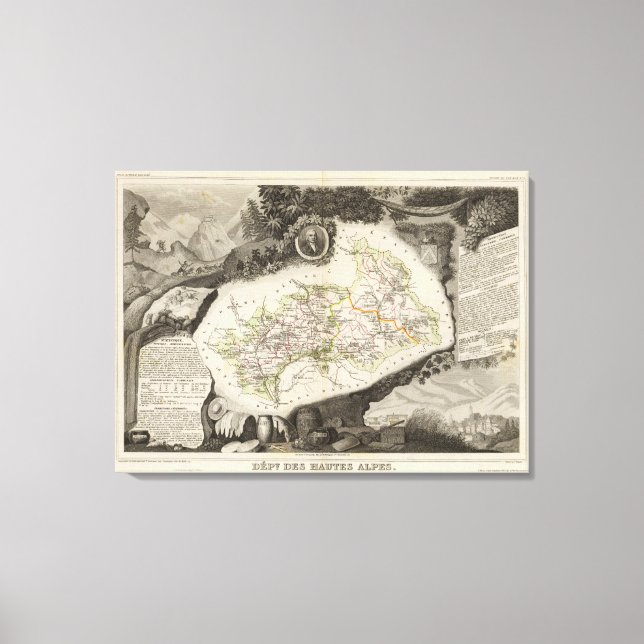 Dept De Hautes Alpes Canvastryck (Framsida)