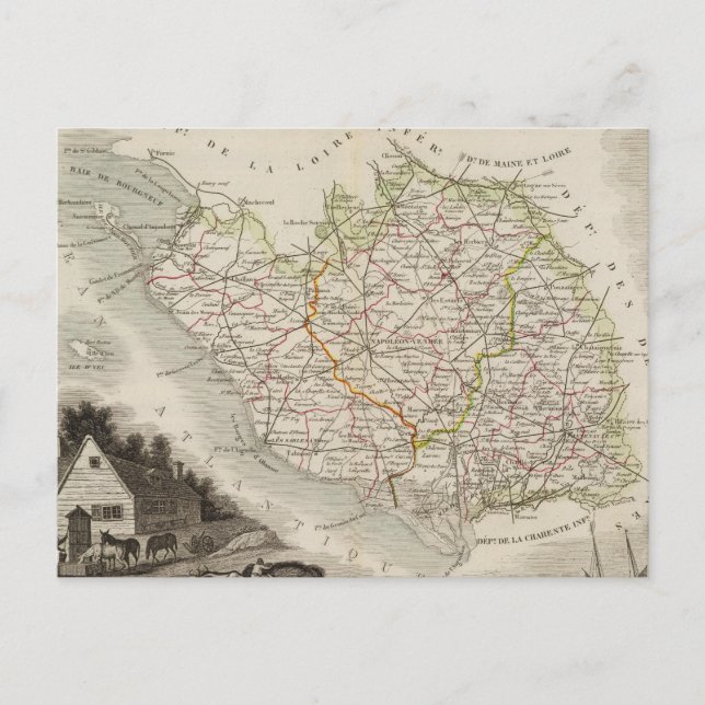 Dept. De La Vendee Vykort (Framsida)