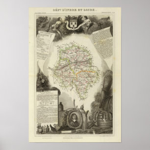 Dept D'Indre och Dormus Poster
