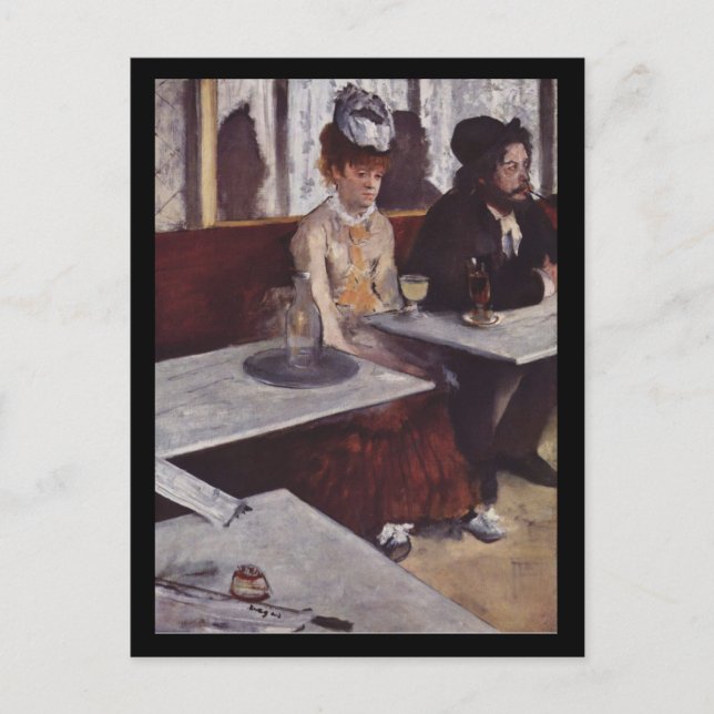 Der Absinth. Degas, Edgar Germain Hilaire Vykort (Framsida)