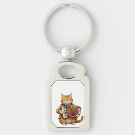 Der Akkordeon-Meister Rektangulärt Silverfärgad Nyckelring