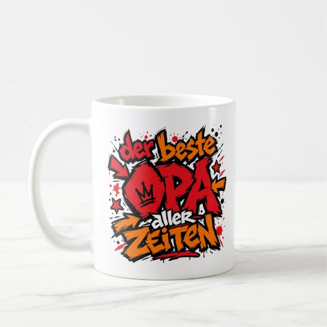 der beste opa aller zeiten graffiti 5 kaffemugg (Vänster)