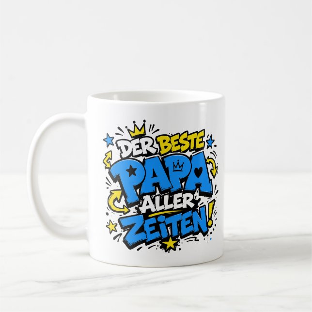 der beste papa aller zeiten 8 graffiti kaffemugg (Vänster)