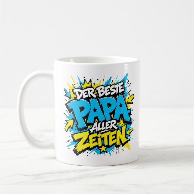 der beste papa aller zeiten graffiti 11 kaffemugg (Vänster)