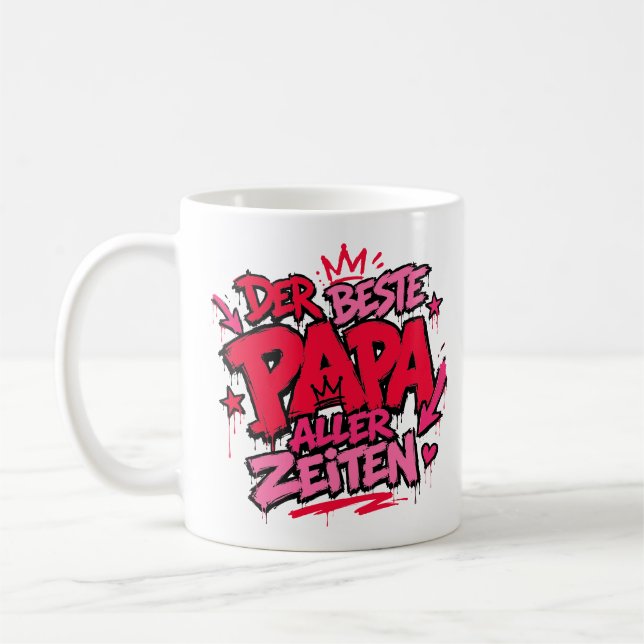 der beste papa aller zeiten graffiti 13 kaffemugg (Vänster)