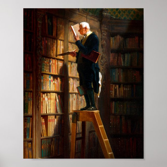 Der Bücherwurm Carl Spitzweg - Deutsche Malerei Poster (Framsidan)